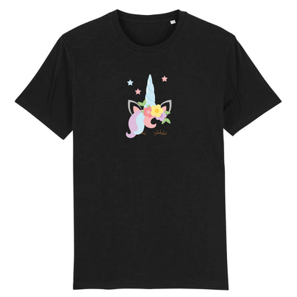 T shirt Unisex Licorne avec fleurs