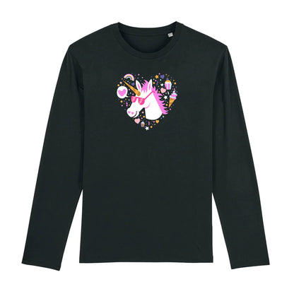 T shirt Manches longues Homme Licorne avec lunettes
