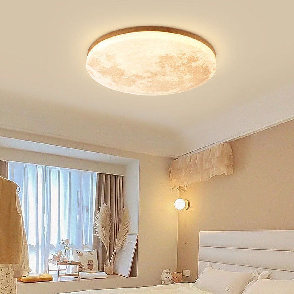 Plafonnier LED Minimaliste Moon – Design Moderne en Bois et Acrylique