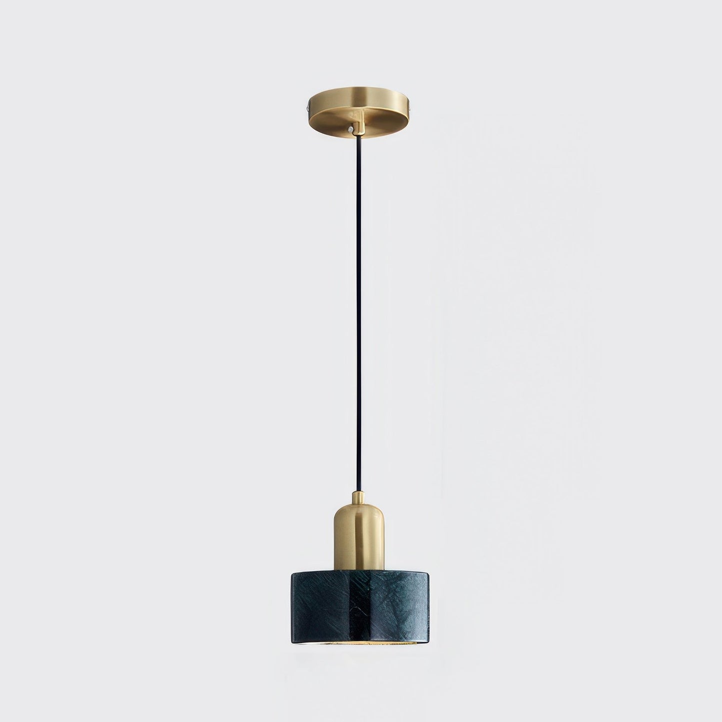 Suspension Cylinder – Lampe Moderne en Laiton et Bois avec Éclairage LED