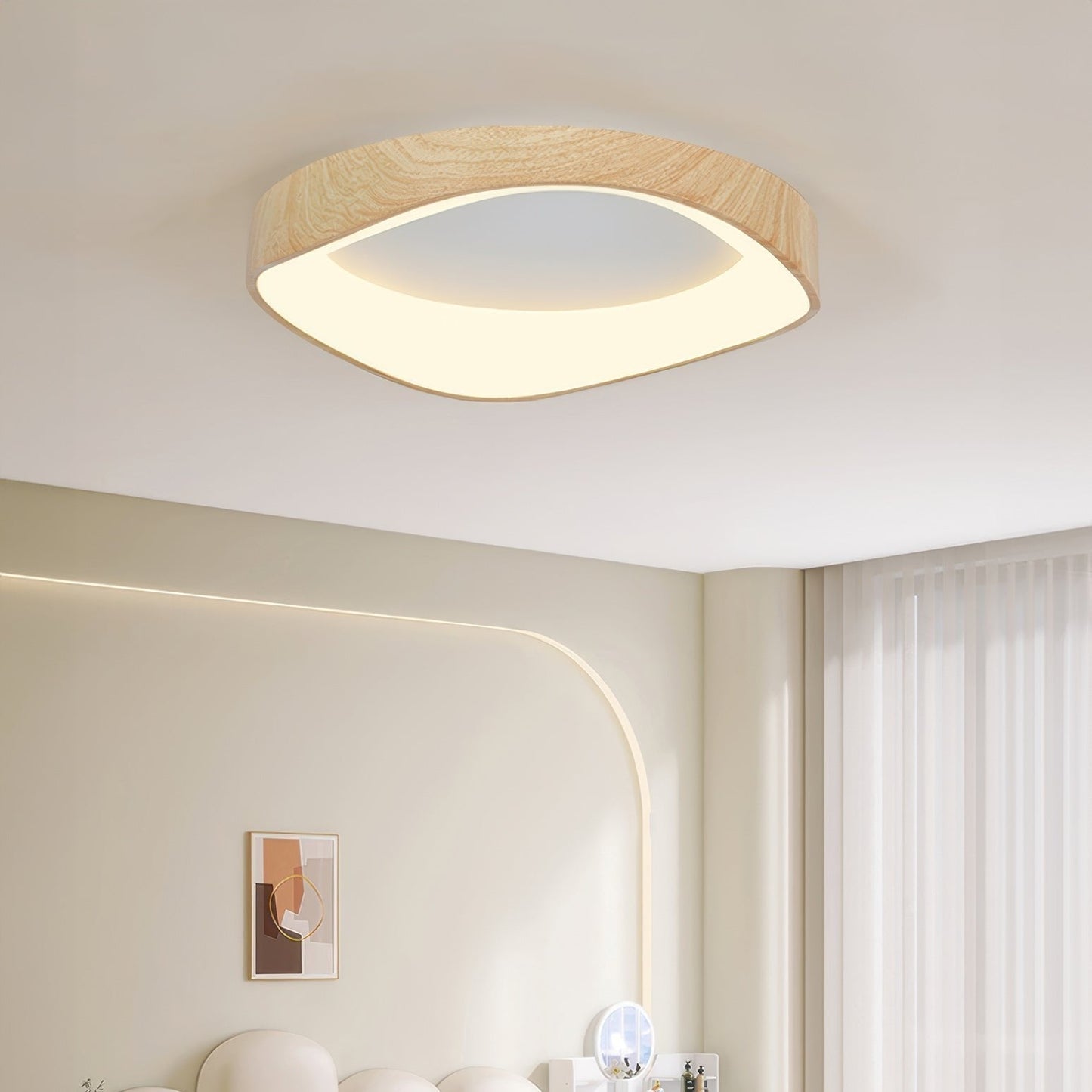 Plafonnier LED Nordic Artistic - Lampe Moderne en Bois et Métal avec Éclairage Doux