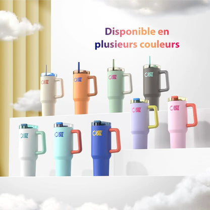Oisiz Gobelet Thermique avec Poignée et Paille