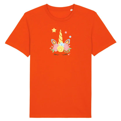 T shirt Unisex Licorne couronne fleurs