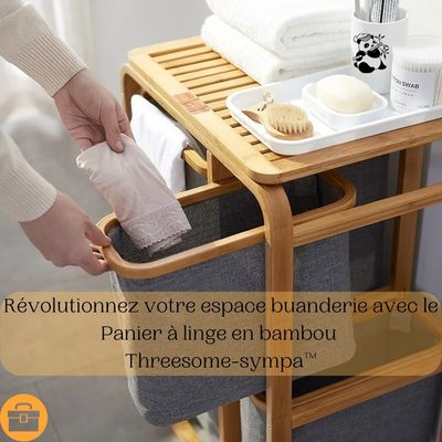 Panier à linge en bambou - Threesome-sympa™