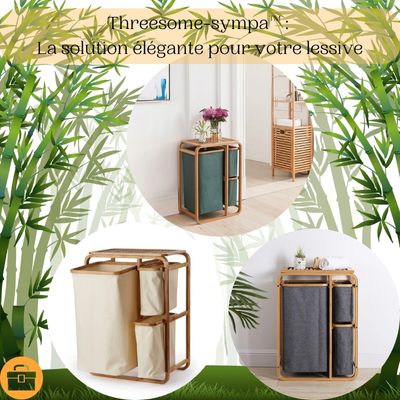Panier à linge en bambou - Threesome-sympa™