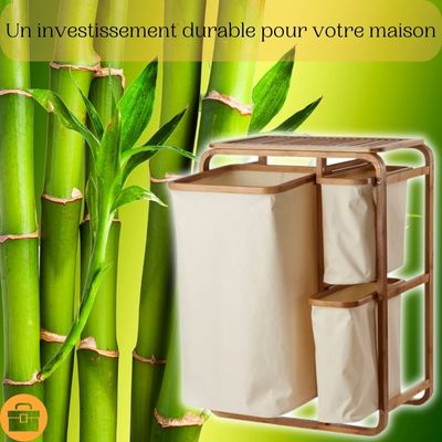 Panier à linge en bambou - Threesome-sympa™