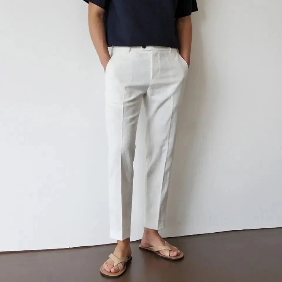 Pantalon Blanc Lin Old Money