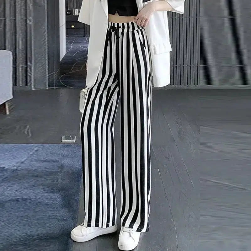 Pantalon a rayure noir