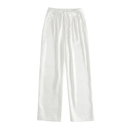 Pantalon blanc soie