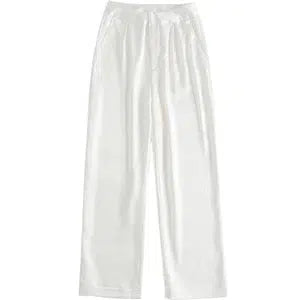 Pantalon blanc soie-Old Money
