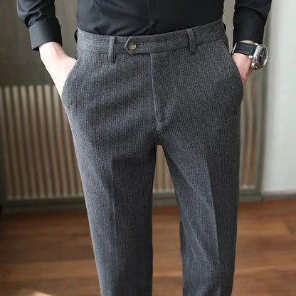 Pantalon en laine gris-Old Money