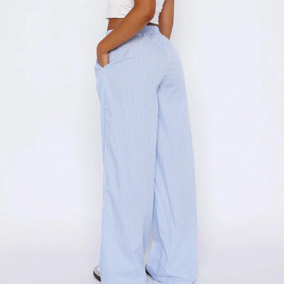 Pantalon fluide bleu