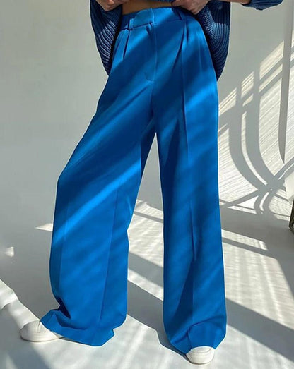 Pantalon fluide bleu roi