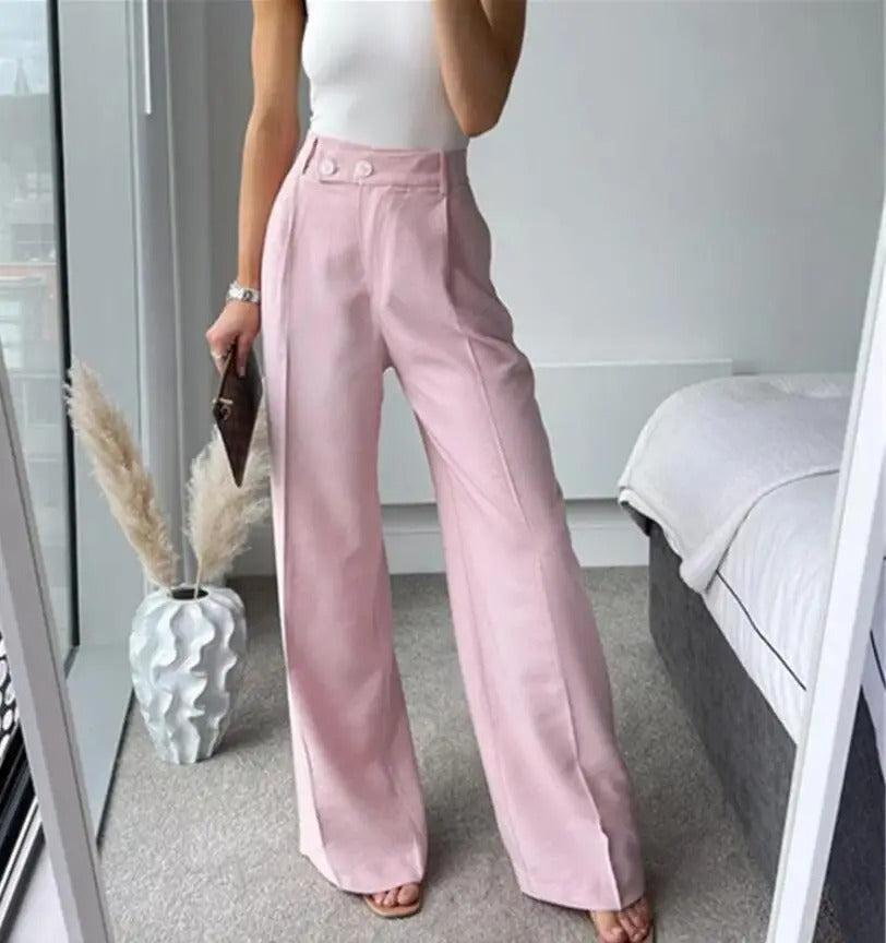 Pantalon fluide rose-Old Money