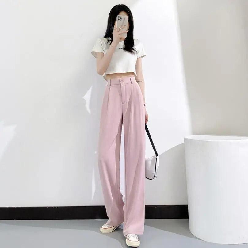 Pantalon fluide rose