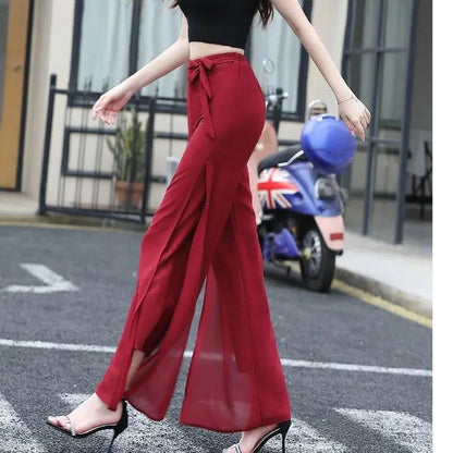Pantalon fluide rouge-Old Money