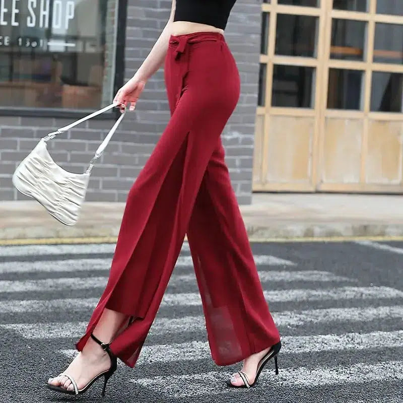 Pantalon fluide rouge