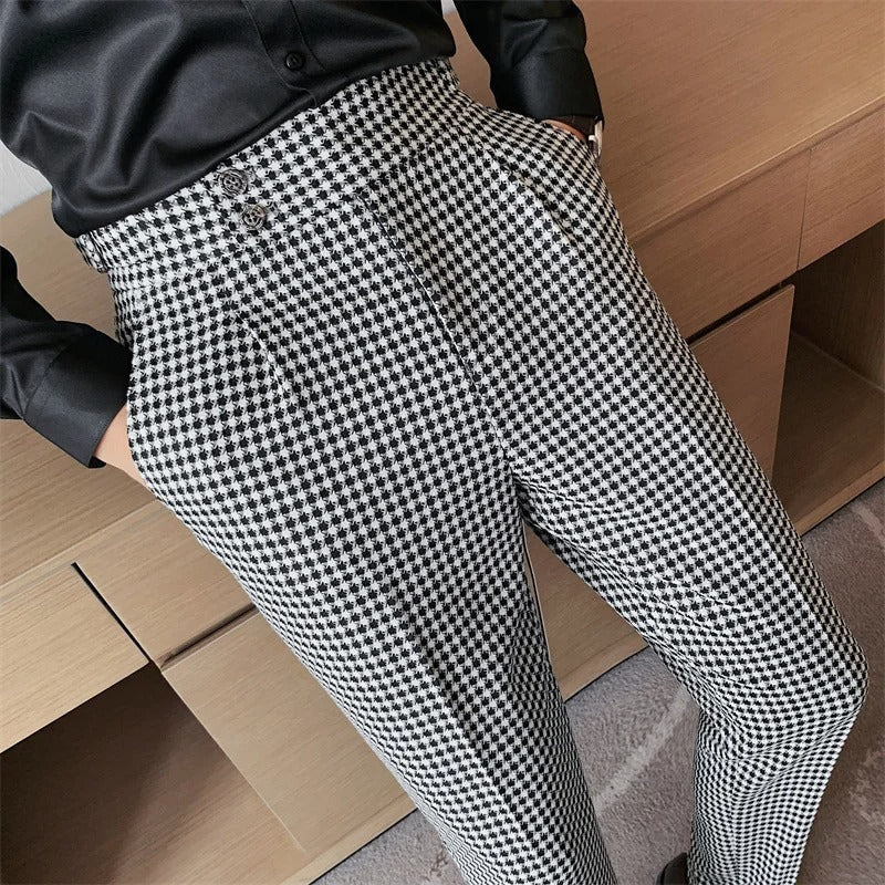 Pantalon gris pied de poule-Old Money