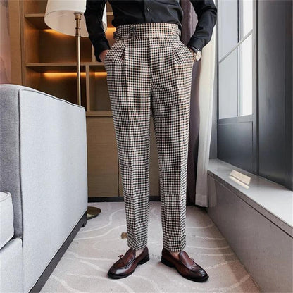 Pantalon gris pied de poule