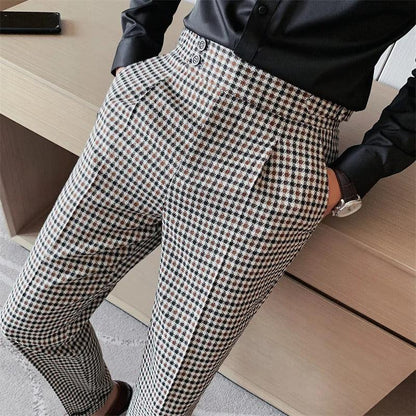 Pantalon gris pied de poule-Old Money