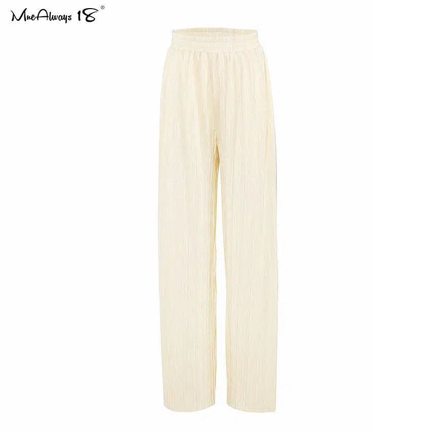 Pantalon palazzo creme-Old Money
