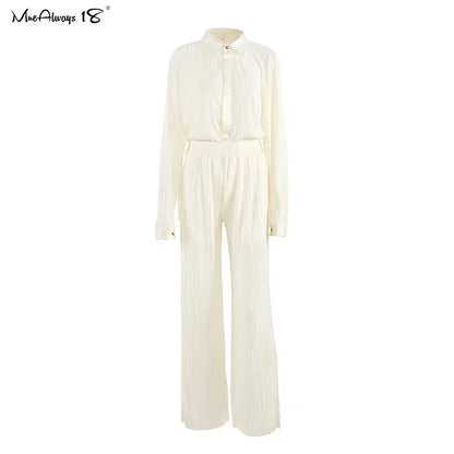 Pantalon palazzo creme-Old Money