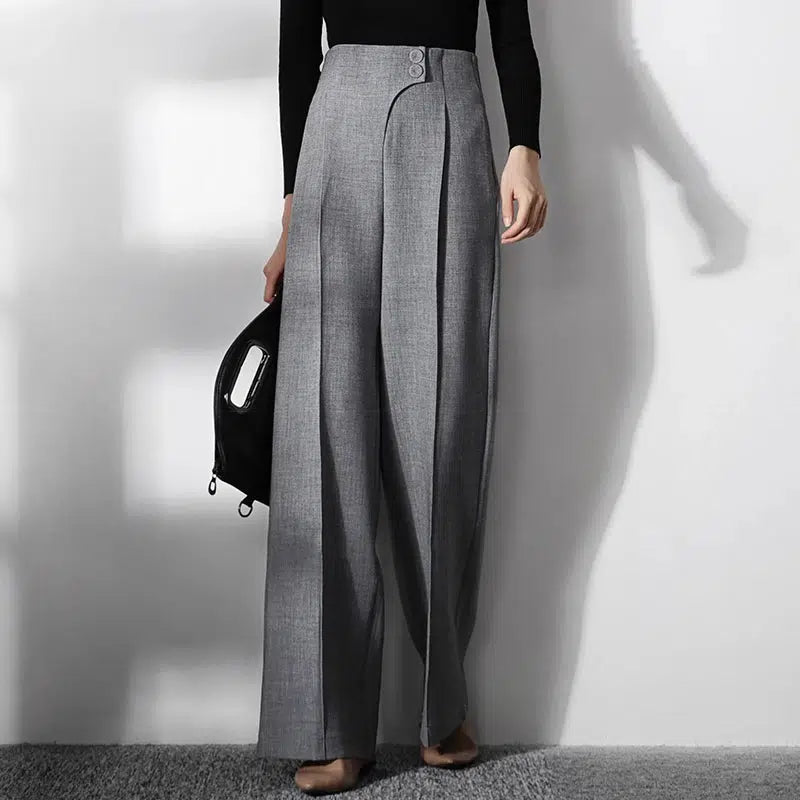 Pantalon palazzo gris-Old Money