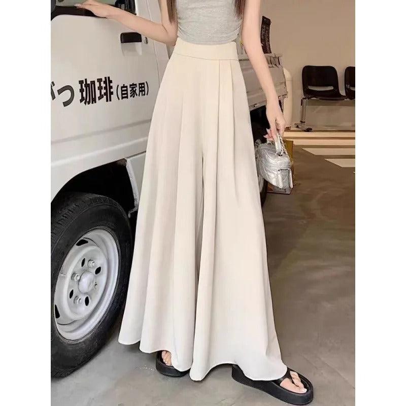 Pantalon palazzo plissé-Old Money