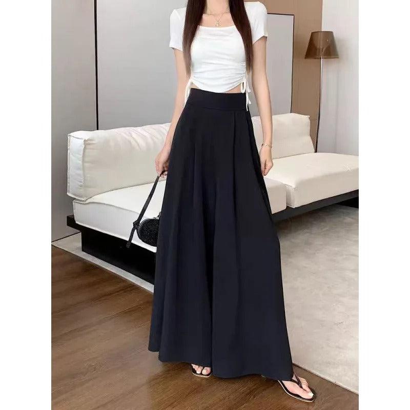 Pantalon palazzo plissé-Old Money