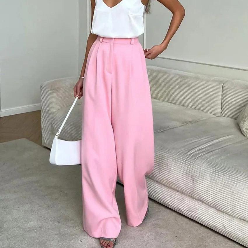 Pantalon palazzo rose-Old Money