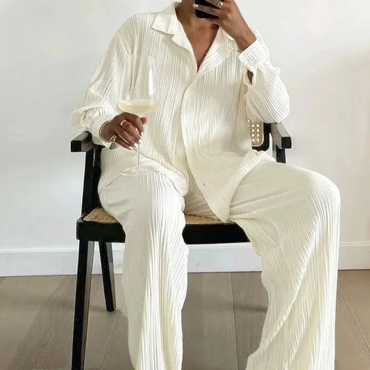 Pantalon plissé beige-Old Money