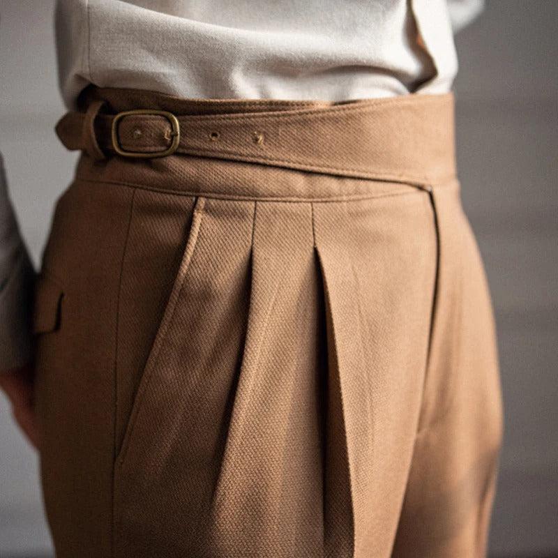 Pantalon plissé homme
