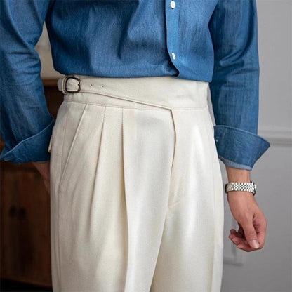 Pantalon plissé homme