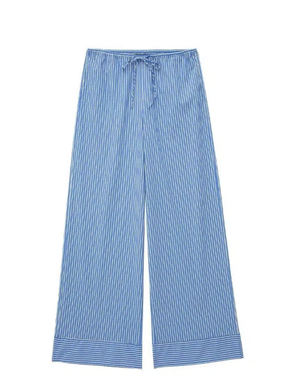 Pantalon rayure bleu blanc