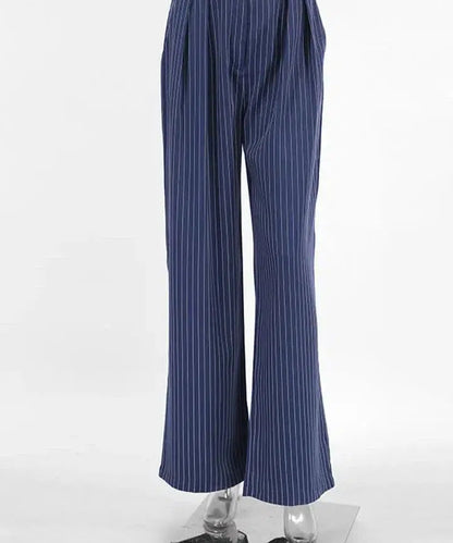 Pantalon rayures bleu-Old Money