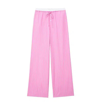 Pantalon soie rose-Old Money