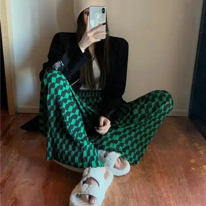 Pantalon tartan vert