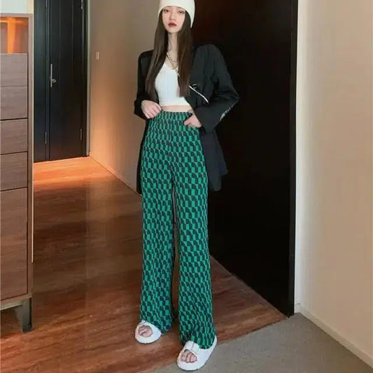 Pantalon tartan vert-Old Money