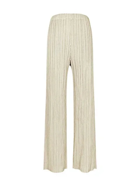Pantalon plissé femme beige