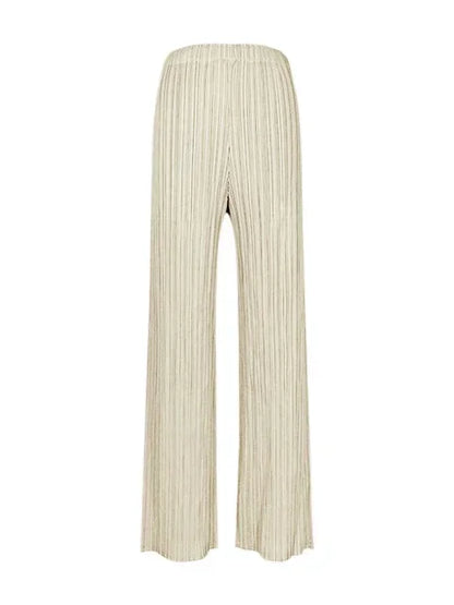 Pantalon plissé femme beige