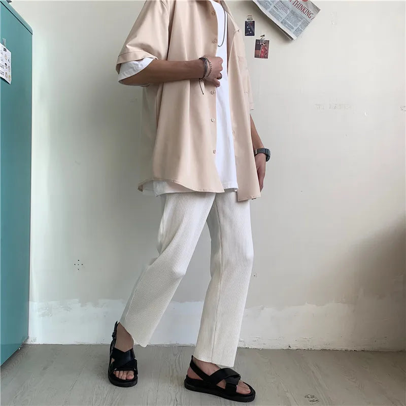 Pantalon plissé homme blanc