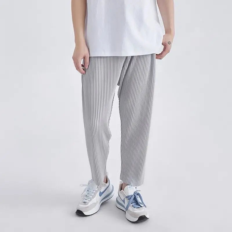 Pantalon plissé homme gris
