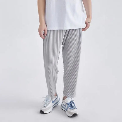 Pantalon plissé homme gris
