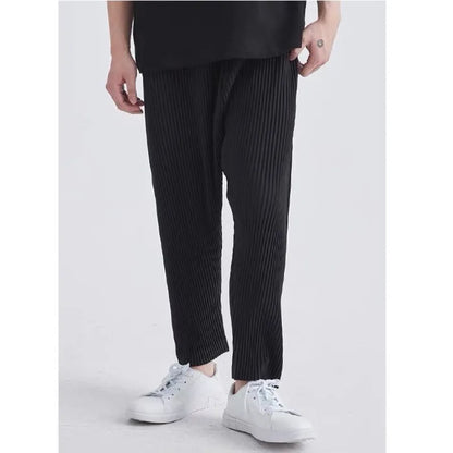 Pantalon plissé homme noir