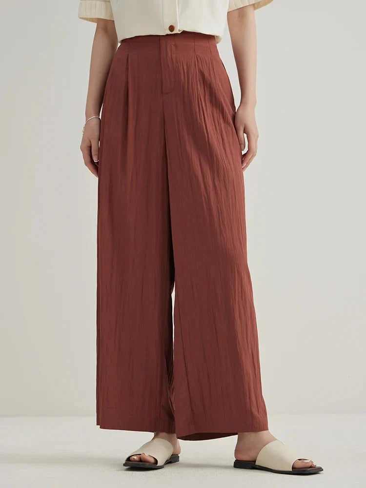 Pantalon plissé marron