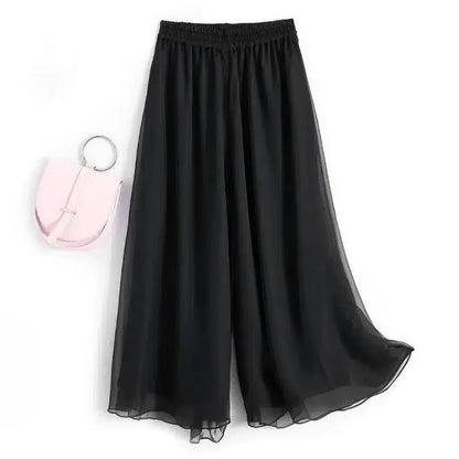 Pantalons fluides soie-Old Money