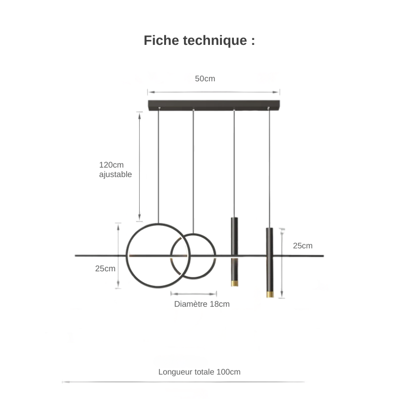 Lampe de Chevet Lustre Nordique de Luxe