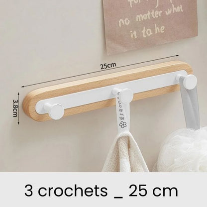 Patere bois design hêtre 3 crochets