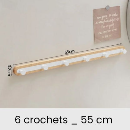 Patere bois design hêtre 6 crochets