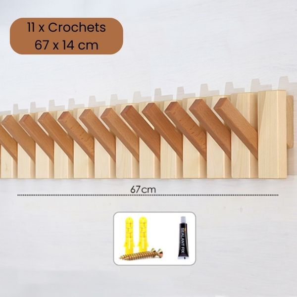 porte manteau en bois massif repliable 11 crochets